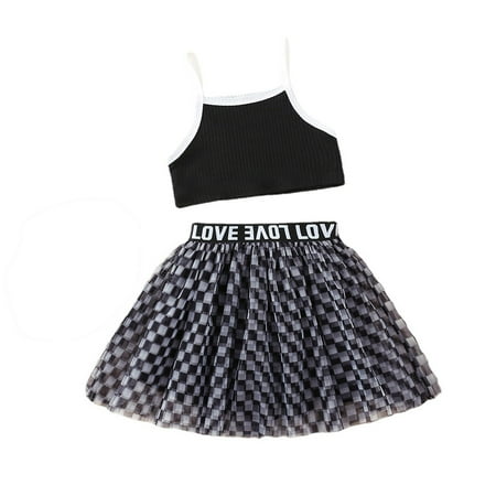GWAABD Girls Spring Outfit Black Cotton Kids Toddler Baby Girls Spring Summer Patchwork Cotton Sleeveless Vest Tulle Skirts Outfits Clothes 90
GWAABD Girls Spring Outfit Black Cotton Kids Toddler Baby Girls Spring Summer Patchwork Cotton Sleeveless Vest Tulle Skirts Outfits Clothes 90