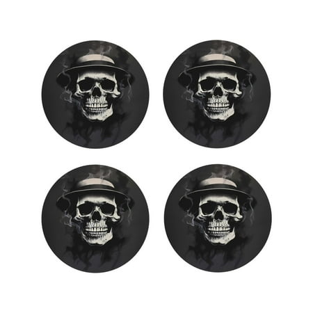 Leather Coasters Set of 4 - Magician Hat Skull Lightweight Non-Slip Drink Coasters for Desk Anti-Scalding Desk Cup Coasters for Office Table Decor Round Shape
Leather Coasters Set of 4 - Magician Hat Skull Lightweight Non-Slip Drink Coasters for Desk Anti-Scalding Desk Cup Coasters for Office Table Decor Round Shape