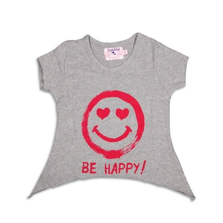 Purple Orchid - Little Girls Short Sleeve Top 28923-3T (Grey Be Happy)