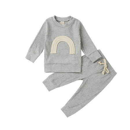 EHTMSAK Newborn Infant Baby Toddler Girl Outfits Clothing Set Long Sleeve Pullover Sweatshirt and Drawstring Pants Set Gray 0-2Y 90
EHTMSAK Newborn Infant Baby Toddler Girl Outfits Clothing Set Long Sleeve Pullover Sweatshirt and Drawstring Pants Set Gray 0-2Y 90