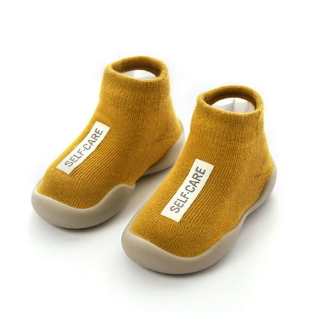 Kids Toddler Baby Boys Girls Solid Letter Anti-Slip Knitted Warm Socks Fragarn
