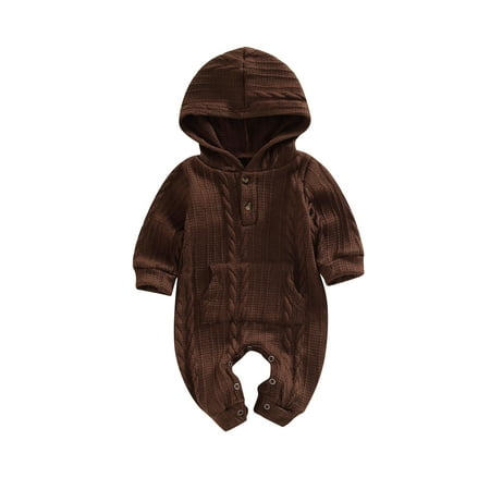 Sunisery Newborn Baby Girls Boys Jumpsuit Long Sleeve Solid Color Hooded Romper Neck Casual Fall Spring Bodysuit Khaki 3-6 Months
Sunisery Newborn Baby Girls Boys Jumpsuit Long Sleeve Solid Color Hooded Romper Neck Casual Fall Spring Bodysuit Khaki 3-6 Months