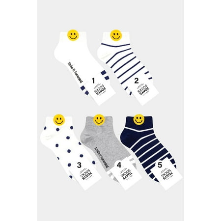 Women s Ankle Happy Smile Socks - 5 Pair Set