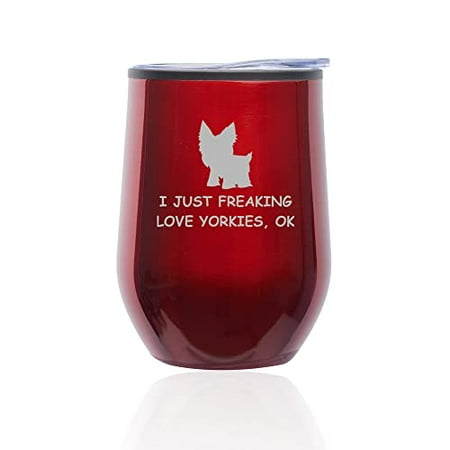 Stemless Wine Tumbler Coffee Travel Mug Glass with Lid I Just Freaking Love Yorkies Funny (Red)
Stemless Wine Tumbler Coffee Travel Mug Glass with Lid I Just Freaking Love Yorkies Funny (Red)