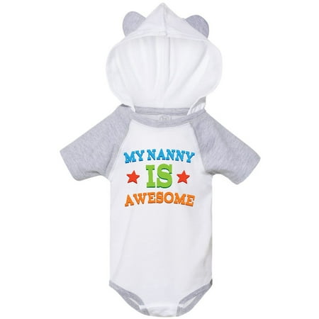 Inktastic My Nanny Is Awesome Gift Baby Boy or Baby Girl Bodysuit