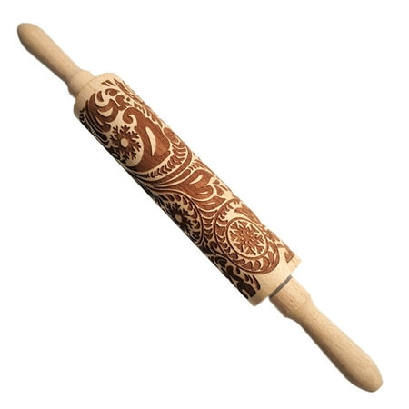 LINMOUA Christmas Rolling Pin Engraved Carved Wood Embossed Rolling Pin Kitchen Tool
LINMOUA Christmas Rolling Pin Engraved Carved Wood Embossed Rolling Pin Kitchen Tool