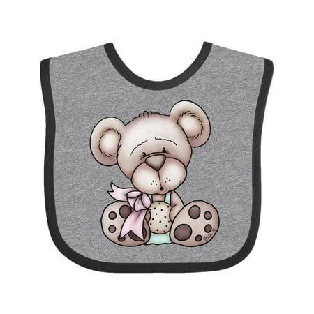 Inktastic Teddy Bear with Cookie Gift Baby Boy Bib