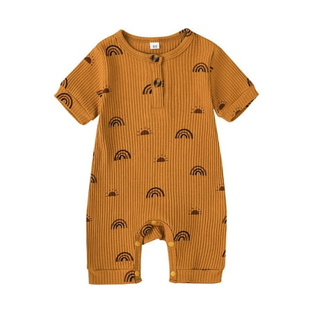 Unisex Baby Onesie Clothing Playsuits Clothes Short Sleeve Jumpsuit Rainbow Print Jumpsuit Summer Suit Set 3 6 12 18 24 Months
Unisex Baby Onesie Clothing Playsuits Clothes Short Sleeve Jumpsuit Rainbow Print Jumpsuit Summer Suit Set 3 6 12 18 24 Months