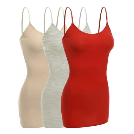 Essential Basic Women Basic Built In Bra Spaghetti Strap Cami Top Tank - 3 Pk Oatmeal Khaki Red M
Essential Basic Women Basic Built In Bra Spaghetti Strap Cami Top Tank - 3 Pk Oatmeal Khaki Red M