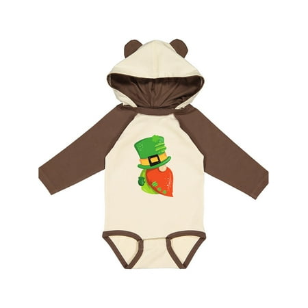 Inktastic Saint Patrick s Day Gnome Gnome With Orange Beard Gift Baby Boy or Baby Girl Long Sleeve Bodysuit
