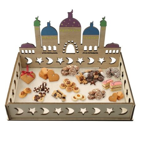 Wooden Tray - Ramadan Wooden Tableware Tray Artistic Hollow Eid Mubarak Serving Tray Ramadan Holder for Dessert Display Table Ornament
Wooden Tray - Ramadan Wooden Tableware Tray Artistic Hollow Eid Mubarak Serving Tray Ramadan Holder for Dessert Display Table Ornament