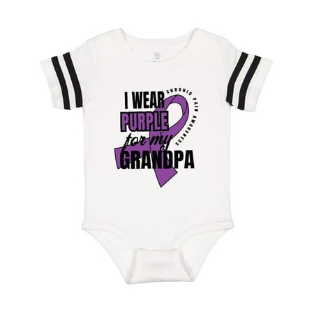 Inktastic Chronic Pain I Wear Purple For My Grandpa Gift Baby Boy or Baby Girl Bodysuit