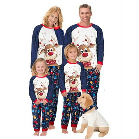 Mubineo Matching Family Christmas Pajamas Set Long Sleeve Elk Tops + Lights Print Pants
Mubineo Matching Family Christmas Pajamas Set Long Sleeve Elk Tops + Lights Print Pants