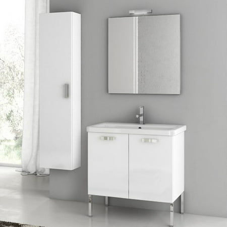 ACF by Nameeks ACF CP07-GW City Play 29-in. Single Bathroom Vanity Set - Glossy White