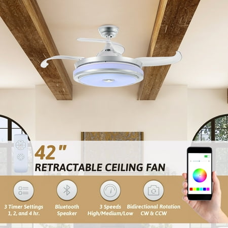 Bestco 42 Inch Modern Ceiling Fan with Light t 3 speeds & timer sets with Light Remote Bluetooth App Room Decor Chrome
Bestco 42 Inch Modern Ceiling Fan with Light t 3 speeds & timer sets with Light Remote Bluetooth App Room Decor Chrome