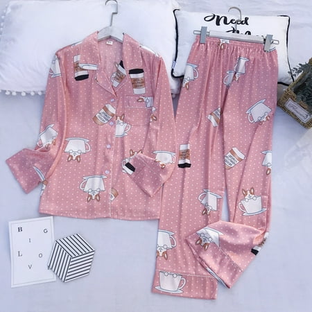 Long Sleeve Pajamas Autumn Ice Silk Long Sleeve Trousers Suit Printing Fashion Pyjamas Set
Long Sleeve Pajamas Autumn Ice Silk Long Sleeve Trousers Suit Printing Fashion Pyjamas Set
