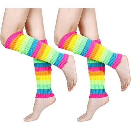 

Egebert 80s Women Neon Leg Warmers Knit Ribbed Leg Warmer for Party Accessories