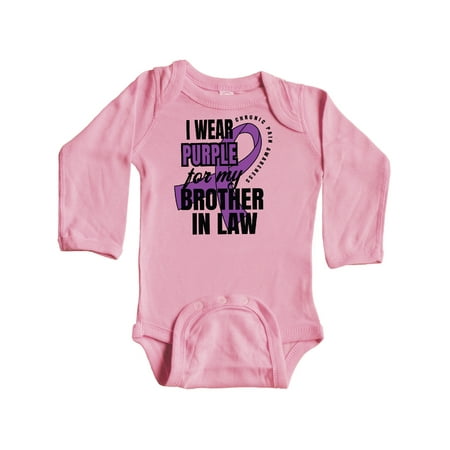 Inktastic Chronic Pain I Wear Purple For My Brother in Law Gift Baby Boy or Baby Girl Long Sleeve Bodysuit
Inktastic Chronic Pain I Wear Purple For My Brother in Law Gift Baby Boy or Baby Girl Long Sleeve Bodysuit