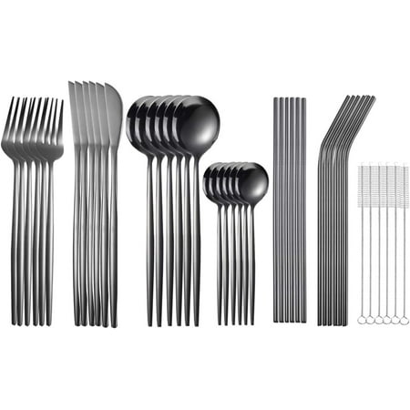 42pcs Tableware Set Mirror Straw Fork Spoon Knife Gold Sets Stainless Steel Cutlery Set West Dinnerware Dinner Sets
42pcs Tableware Set Mirror Straw Fork Spoon Knife Gold Sets Stainless Steel Cutlery Set West Dinnerware Dinner Sets
