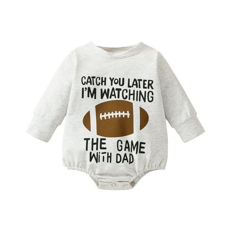 Boys Bodysuits Baby Girls Letter Long Sleeve Cute Cartoon Football Romper Bodysuit Sweatshirt Outfits
Boys Bodysuits Baby Girls Letter Long Sleeve Cute Cartoon Football Romper Bodysuit Sweatshirt Outfits