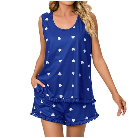 Stamzod Fashion Womens Pajama Sets Casual Printed Sleeveless Round Neck Tops Nightwear Shorts Pants Sleepwear Sets Clearance
Stamzod Fashion Womens Pajama Sets Casual Printed Sleeveless Round Neck Tops Nightwear Shorts Pants Sleepwear Sets Clearance