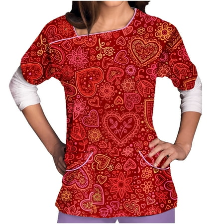 KIJBLAE Valentine s Day Shirts for Women Working Uniform Clothes for Girls V-Neck T-shirt Tie Dye Heart Print Tops Tunic Scrub Pocket Blouses Short Sleeve Tees Red M Savings
KIJBLAE Valentine s Day Shirts for Women Working Uniform Clothes for Girls V-Neck T-shirt Tie Dye Heart Print Tops Tunic Scrub Pocket Blouses Short Sleeve Tees Red M Savings