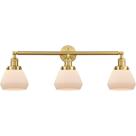 Satin Gold Tone Bathroom Vanity 30 Wide Matte White Cased Glass Steel/Cast Brass/Glass Medium Base LED 3 Light Fixture
Satin Gold Tone Bathroom Vanity 30 Wide Matte White Cased Glass Steel/Cast Brass/Glass Medium Base LED 3 Light Fixture