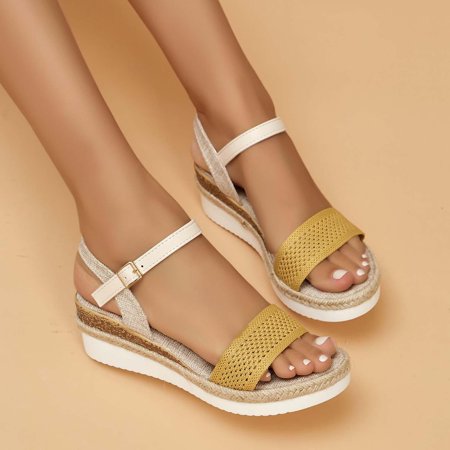 Tdoqot Womens Platform Sandals- Comfy Casual Summer Wedge Sandals for Women Yellow Size 8.5
Tdoqot Womens Platform Sandals- Comfy Casual Summer Wedge Sandals for Women Yellow Size 8.5