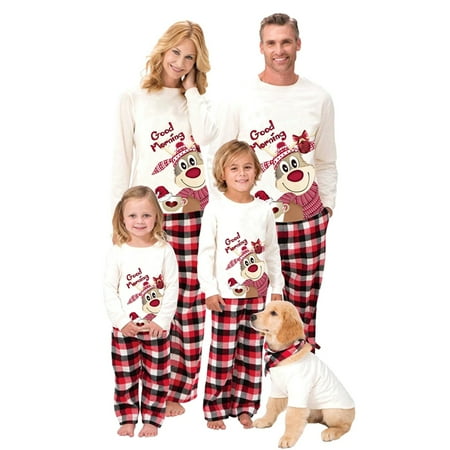 wybzd Family Matching Christmas Pajamas Outfits Long Sleeve Letter Elk Printed Tops Plaid Pants Sleepwear
wybzd Family Matching Christmas Pajamas Outfits Long Sleeve Letter Elk Printed Tops Plaid Pants Sleepwear