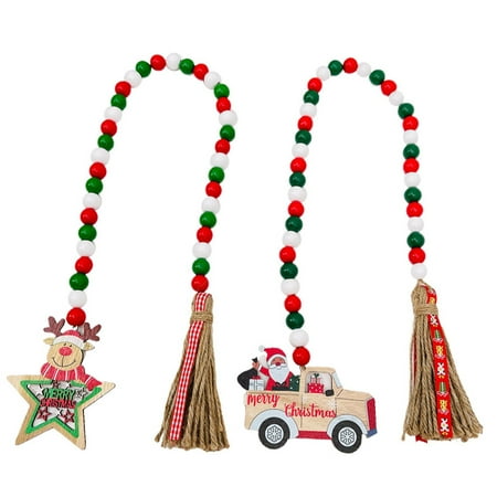 2 Piece Christmas Wooden Bead Garland Rustic Farmhouse Bead Garland Tiered Tray Decor Winter Wood Bead Country Decor Rustic Farmhouse Pendant Wall Hanging Decor with Linen Tassel
2 Piece Christmas Wooden Bead Garland Rustic Farmhouse Bead Garland Tiered Tray Decor Winter Wood Bead Country Decor Rustic Farmhouse Pendant Wall Hanging Decor with Linen Tassel