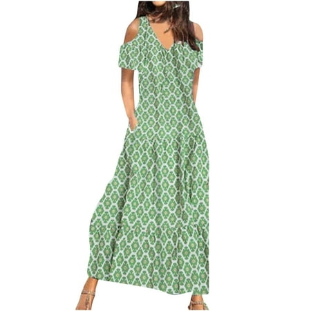 Juebong Fashion Casual V-Neck Short Sleeve V-Neck Mid-Calf Dress Off Shoulder Printed Long Dresses
Juebong Fashion Casual V-Neck Short Sleeve V-Neck Mid-Calf Dress Off Shoulder Printed Long Dresses