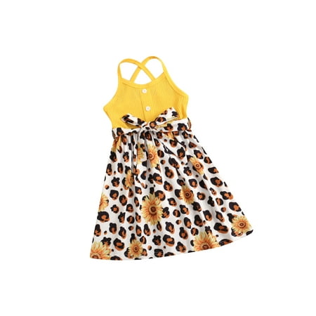 Frobukio Kids Toddler Girls Summer Sleeveless Dress Solid Color Stitched Leopard Flower Print Dress Birthday Gifts Yellow 2-3 Years
Frobukio Kids Toddler Girls Summer Sleeveless Dress Solid Color Stitched Leopard Flower Print Dress Birthday Gifts Yellow 2-3 Years