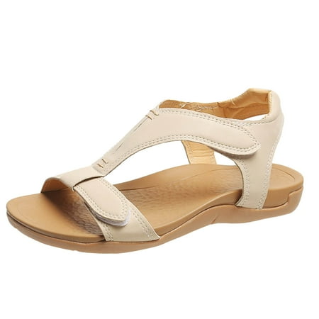 Sandals One Button Light Flat Shoes Casual Rubber Sole Sandals Women s Sandals