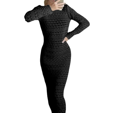 Women Spring Autumn Sexy Beach Dress Long Sleeve Backless Solid Color Crochet Hollow-Out Slim-Fit Long Dress
Women Spring Autumn Sexy Beach Dress Long Sleeve Backless Solid Color Crochet Hollow-Out Slim-Fit Long Dress