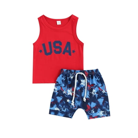 Nokpsedcb Infants Baby Boy Independence Day Suit Toddlers Letters Print Sleeveless Tank Tops Elastic Waistband Blue Shorts Red 2-3 Years
Nokpsedcb Infants Baby Boy Independence Day Suit Toddlers Letters Print Sleeveless Tank Tops Elastic Waistband Blue Shorts Red 2-3 Years