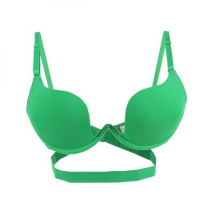 Oaktree Women s Deep U Push Up Multi-Way Convertible Plunge Bra
