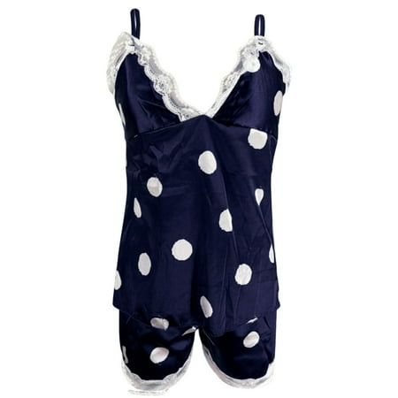 AIMAOMI Women S Suspender Imitation Silk Polka Dot Nightdress Two Piece Pajamas Shorts Suit H
AIMAOMI Women S Suspender Imitation Silk Polka Dot Nightdress Two Piece Pajamas Shorts Suit H