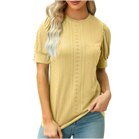 Awdenio Clearance Women s Shirts Basic Summer Tops Fashion Women s Short Sleeve Summer Solid Color Casual Top Pullover T-shirt
Awdenio Clearance Women s Shirts Basic Summer Tops Fashion Women s Short Sleeve Summer Solid Color Casual Top Pullover T-shirt