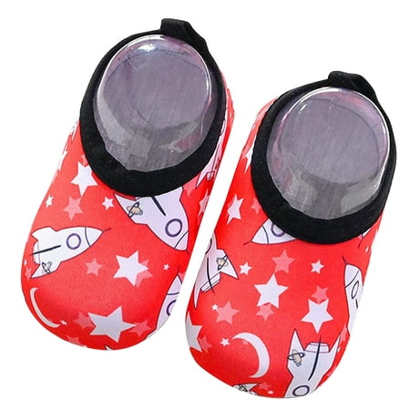 

TQWQT Baby Shoes for Boys Girl Kids Girls Cartoon Swim Water Barefoot Aqua Socks Non-Slip Shoes Red 2-3 Years