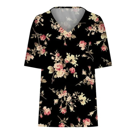 Simplmasygenix Women Tops Summer Clearance Women s Fashion Casual Plus Size Scenic Flowers Printing V-Neck T-Shirt Tops
Simplmasygenix Women Tops Summer Clearance Women s Fashion Casual Plus Size Scenic Flowers Printing V-Neck T-Shirt Tops
