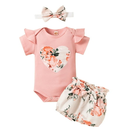 Baby Girls Boys Summer Ribbed Heart Romper Tops+ Bow Floral Shorts Headband Outfits Clothes Set
Baby Girls Boys Summer Ribbed Heart Romper Tops+ Bow Floral Shorts Headband Outfits Clothes Set