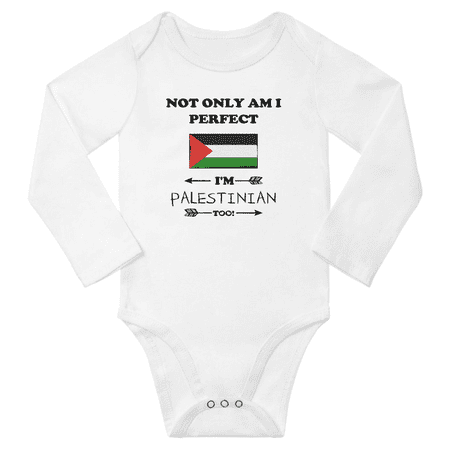 Not Only am i Perfect I m Palestinian Too! Baby Long Sleeve Bodysuit Outfits (White 6 Months)
Not Only am i Perfect I m Palestinian Too! Baby Long Sleeve Bodysuit Outfits (White 6 Months)