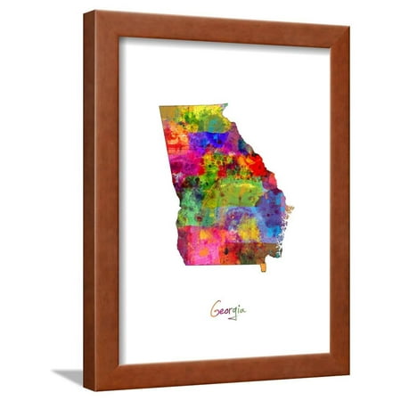 Georgia Map Framed Print Wall Art By Michael Tompsett