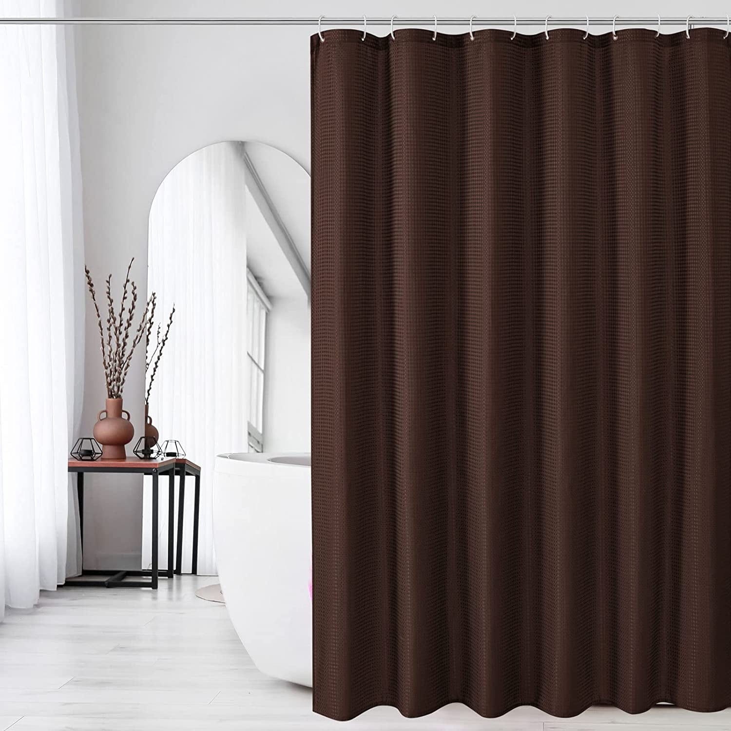 Small Stall Shower Curtain 36 X 72 Narrow Half Waffle Weave Textured