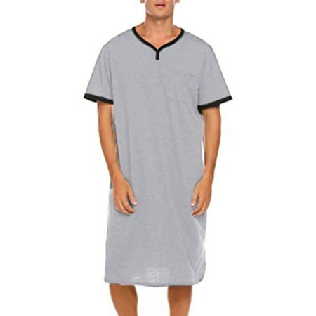 ALSLIAO Mens Short Sleeve Nightgown Sleepwear Nightshirts Robes Bathrobe Pajamas Shirts Grey XL
ALSLIAO Mens Short Sleeve Nightgown Sleepwear Nightshirts Robes Bathrobe Pajamas Shirts Grey XL