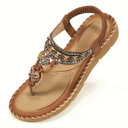 Women s Boho Style Flat Sandals Casual Clip Toe Elastic Band Slip On Shoes Summer Outdoor Beach Sandals
Women s Boho Style Flat Sandals Casual Clip Toe Elastic Band Slip On Shoes Summer Outdoor Beach Sandals