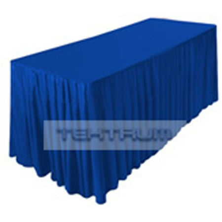NEW 6 FT LONG FITTED TABLE DJ JACKET SKIRT COVER FOR TRADE SHOW - BLUE COLOR