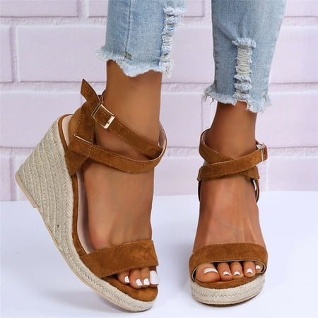〖Yilirongyumm〗 Brown 41 Sandals Women Fish Buckle Sandals Wedge Ladies Breathable Shoes Strap Straw Mouth Straw Women s Sandals
〖Yilirongyumm〗 Brown 41 Sandals Women Fish Buckle Sandals Wedge Ladies Breathable Shoes Strap Straw Mouth Straw Women s Sandals