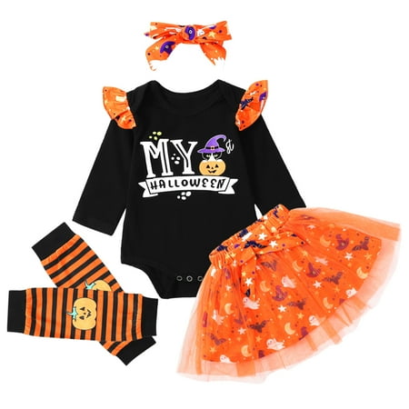 BULLPIANO My First Halloween Baby Girl Set Infant Clothes Romper Top Short Skirt with Headband Dress Outfit Set
BULLPIANO My First Halloween Baby Girl Set Infant Clothes Romper Top Short Skirt with Headband Dress Outfit Set