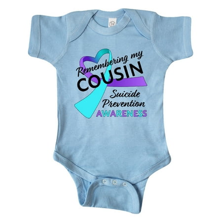 Inktastic Remembering my Cousin- suicide prevention awareness Gift Baby Boy or Baby Girl Bodysuit
Inktastic Remembering my Cousin- suicide prevention awareness Gift Baby Boy or Baby Girl Bodysuit
